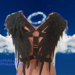 Black angel wings harness