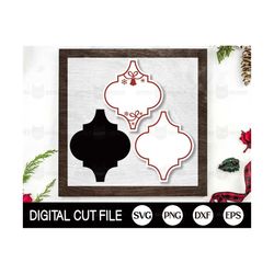arabesque tile ornament svg template, arabesque frame set, christmas tile, arabesque tile svg bundle, for cricut, silhou