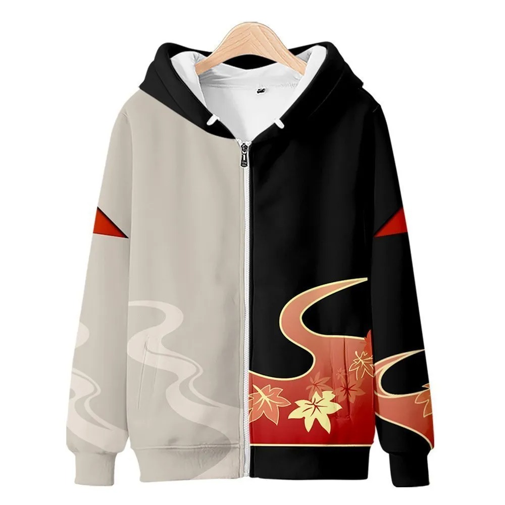 Kazuha All Over Print 3D Hoodie Zip Hoodie, Kazuha Genshin Impact 3D Hoodie Zip Hoodie Fleece Hoodie