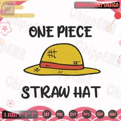Straw Hat Embroidery Design, One Piece Embroidery Design, Anime Embroidery Design, Machine Embroidery Designs