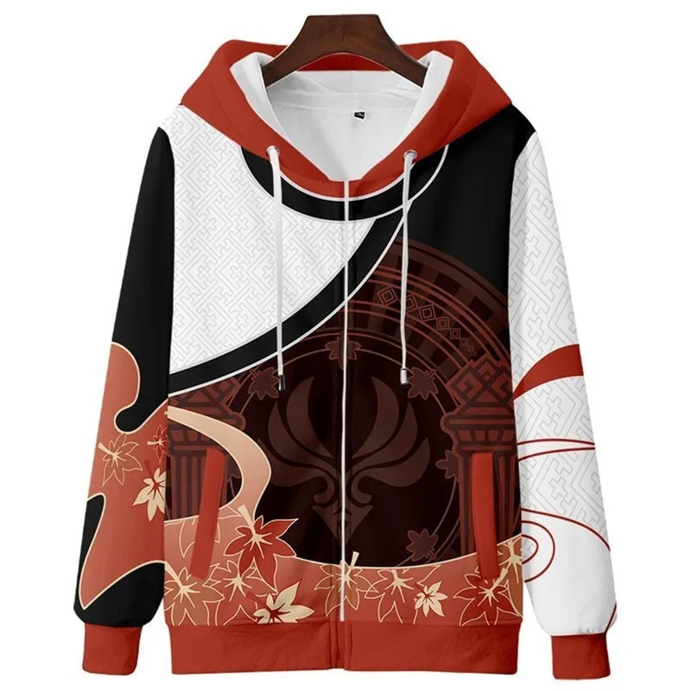 Kaedehara Kazuha All Over Print 3D Hoodie Zip Hoodie, Kaedehara Kazuha Genshin Impact 3D Hoodie Zip Hoodie Fleece Hoodie