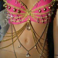 pink jewelry bra