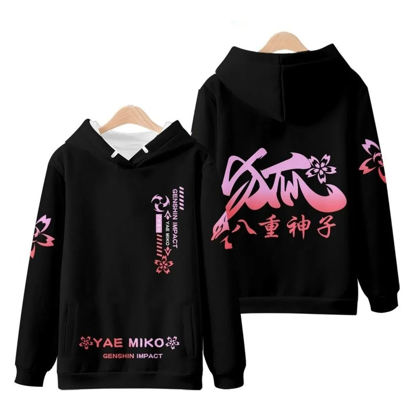 Yae Miko All Over Print 3D Hoodie Zip Hoodie, Yae Miko Genshin Impact 3D Hoodie Zip Hoodie Fleece Hoodie