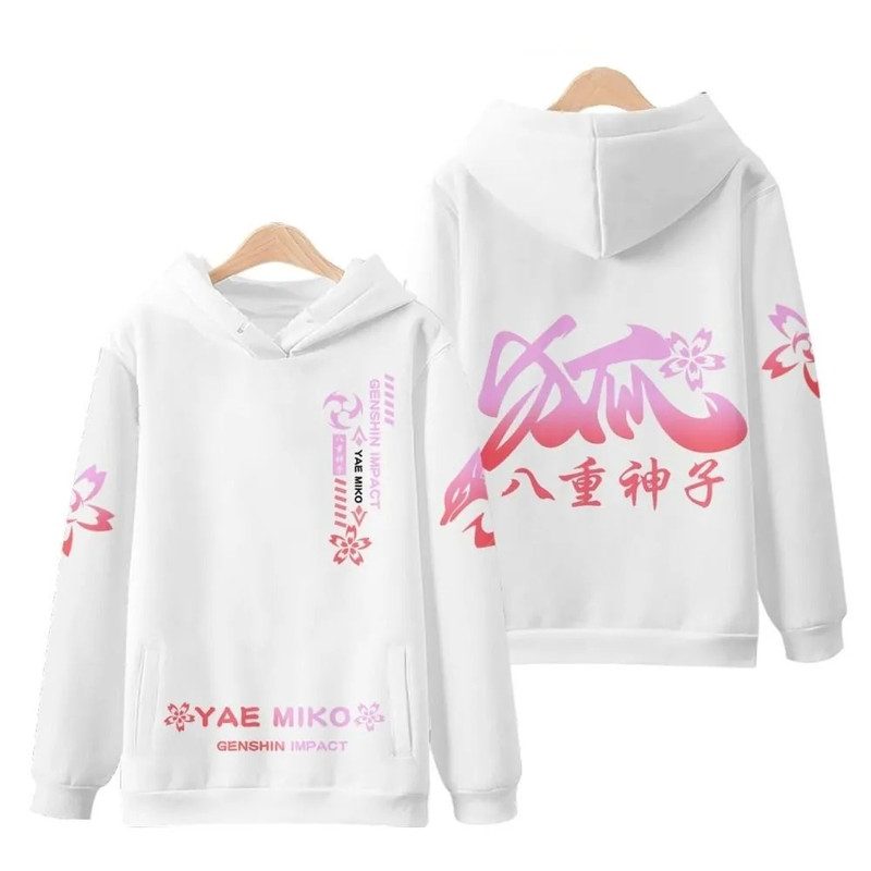 Yae Miko All Over Print 3D Hoodie Zip Hoodie, Yae Miko Genshin Impact 3D Hoodie Zip Hoodie Fleece Hoodie