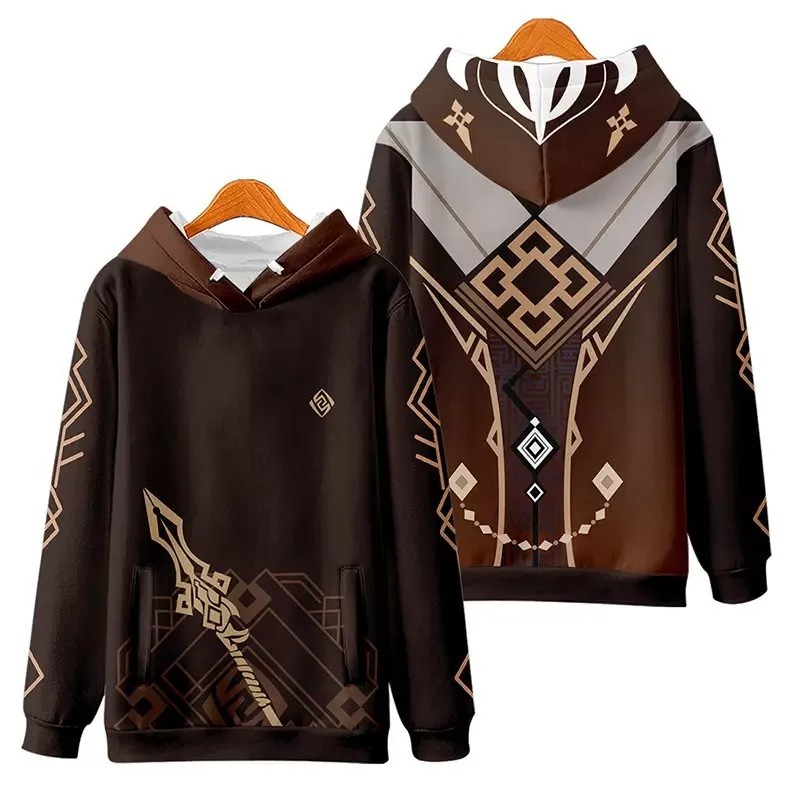 Zhongli All Over Print 3D Hoodie Zip Hoodie, Zhongli Genshin Impact 3D Hoodie Zip Hoodie Fleece Hoodie