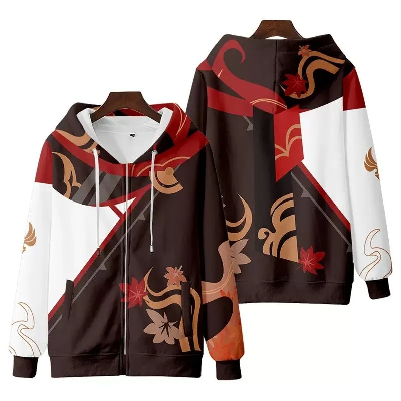 Kaedehara Kazuha All Over Print 3D Hoodie Zip Hoodie, Kaedehara Kazuha Genshin Impact 3D Hoodie Zip Hoodie Fleece Hoodie