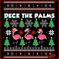 deck the palms svg, christmas svg, deck svg, christmas palms svg, flamingo svg