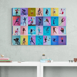 Sports Collage Art Canvas Wall Decor Modern Painting Print