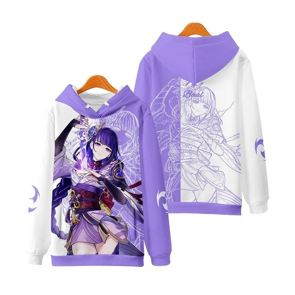 Baal All Over Print 3D Hoodie Zip Hoodie, Baal Genshin Impact 3D Hoodie Zip Hoodie Fleece Hoodie, Baal Hoodie 3D