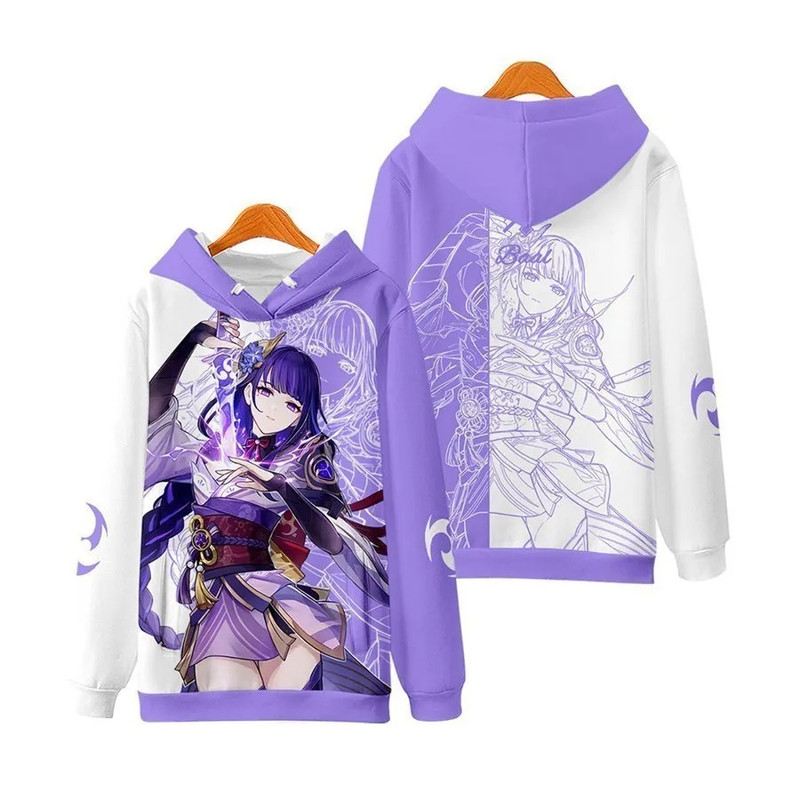 Baal All Over Print 3D Hoodie Zip Hoodie, Baal Genshin Impact 3D Hoodie Zip Hoodie Fleece Hoodie, Baal Hoodie 3D