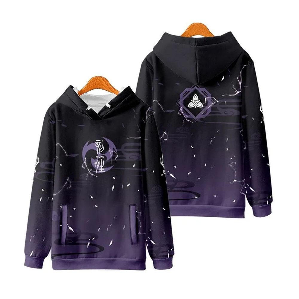 Keqing All Over Print 3D Hoodie Zip Hoodie, Keqing Genshin Impact 3D Hoodie Zip Hoodie Fleece Hoodie, Keqing Hoodie 3D