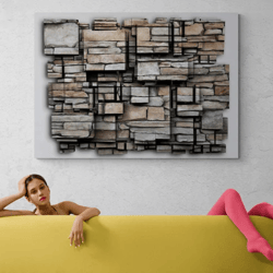 Brick Wall 3D Canvas Art Modern Prints Wall Decor 3D Painting