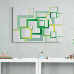 Geometric 3D Modern Canvas Wall Decor Green 3D Painting