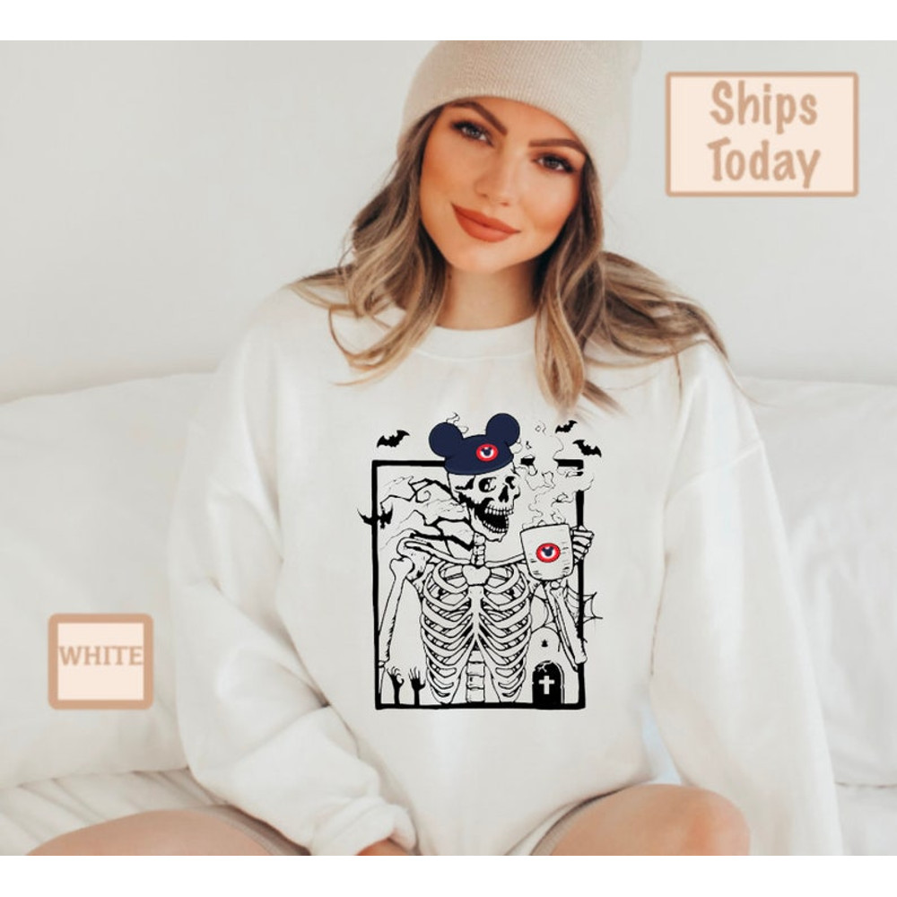 Mickey Skeleton Coffee Shirts, Vintage Disney Skeleton Sweatshirt, Disney Spooky Shirt, Disney Pumpkin Halloween Shirt, Stay Spooky Shirt.png