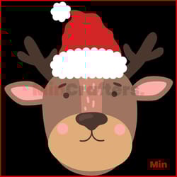 christmas hat and animal head svg, christmas svg, animal svg, christmas hat svg