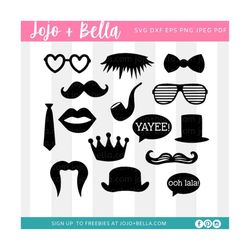 Party Props SVG Bundle, Photo Booth Props SVG, Party Svg, Props SVG, Party Props Cut File, Svg files for Cricut and Silh