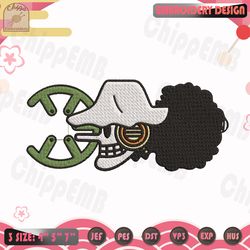 usopp embroidery design, one piece embroidery design, anime embroidery design, machine embroidery designs