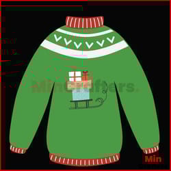 christmas gift sleigh svg, christmas svg, gift svg, sleigh svg, christmas tree svg