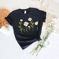 daisy shirt, wildflower shirt, birth month flower, summer shirt, daisy flower tee, gift for sister, daisy women's shirt,