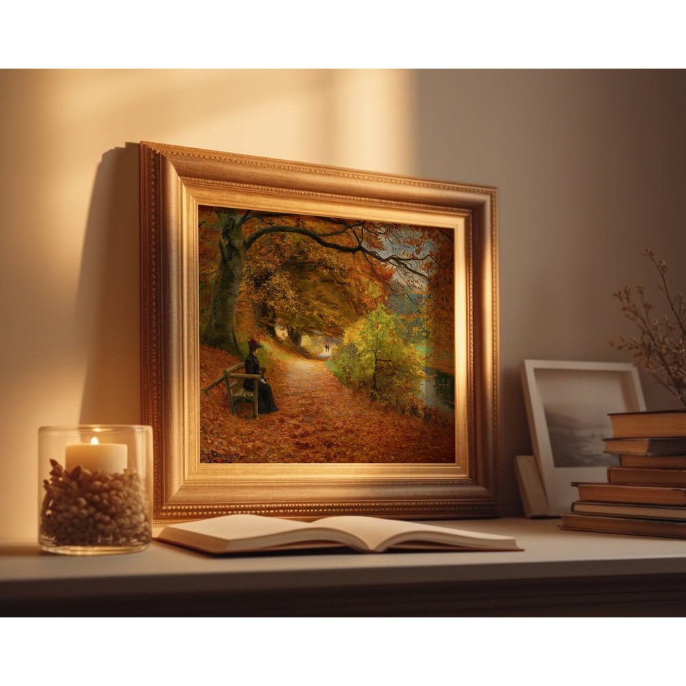 Vintage Autumn Landscape Art Print Artful Autumn Printable Wall Art Rustic Farmhouse Wall Decor Antique Fall Landscape Oil Painting.jpg