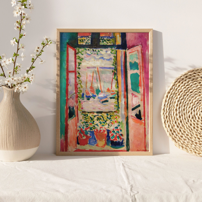 Artful Matisse Art Print, Open Window Matisse Wall Art, Vintage Matisse Printable, Henri Matisse Poster, Fauvism Art, Digital Download.jpg