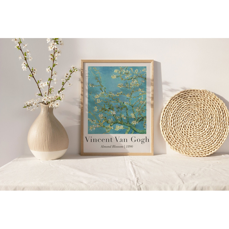 Artful Van Gogh Almond Blossom Art Print, Van Gogh Exhibition Poster, Vintage Van Gogh Wall Art, Vangogh Oil Painting, Digital Download.jpg