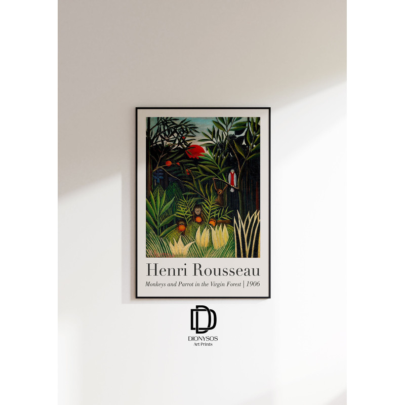 Henri Rousseau Jungle Printable Exhibition Poster, Vintage Botanical Painting Wall Art, Botanic Tropical Jungle Print, Digital Download.jpg