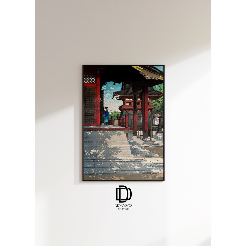 Vintage Japanese Temple Printable Wall Art, Edo Period Japanese Print, Asian Woodblock Art Print, Ukiyo-e Shrine Poster , Digital Download.jpg