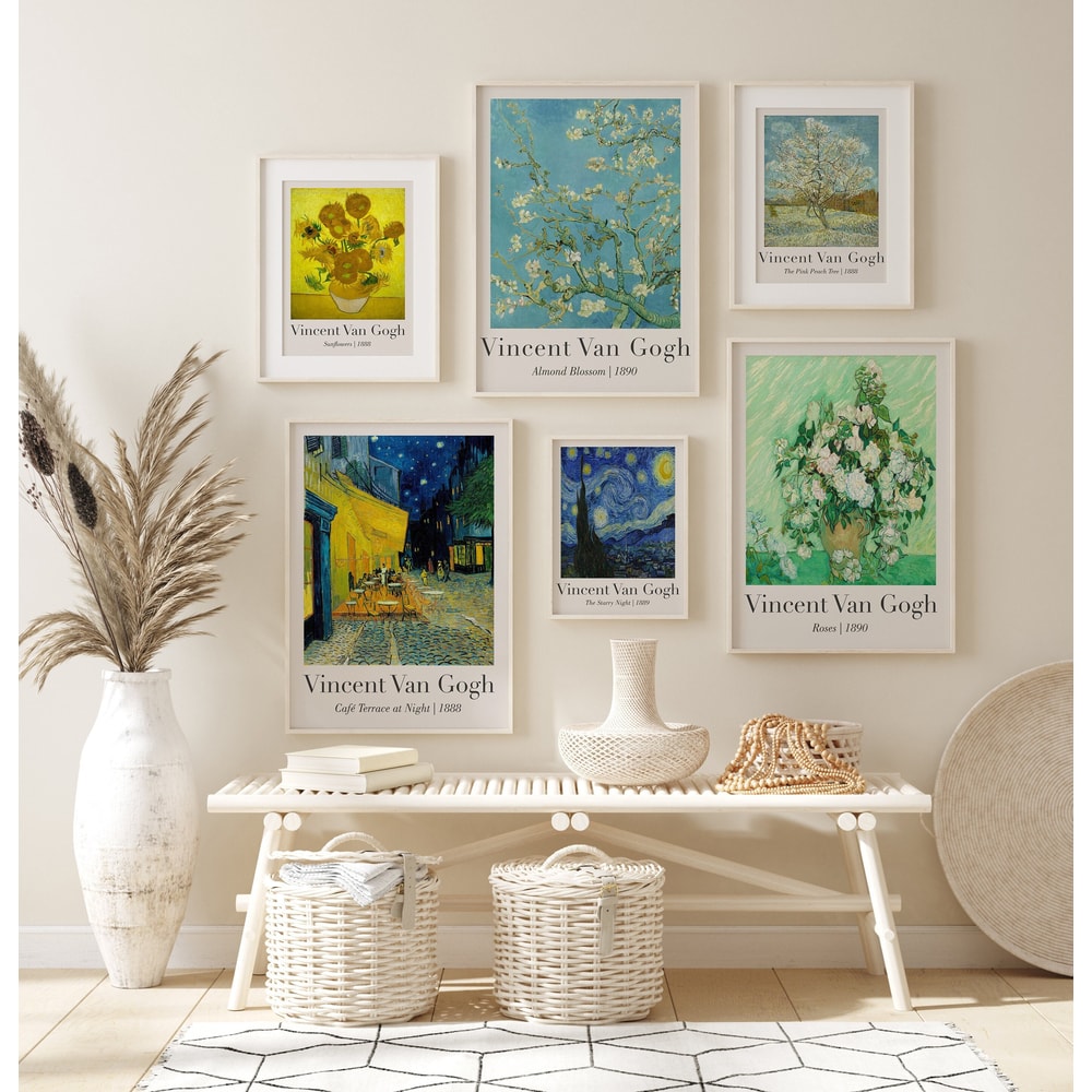Artful Van Gogh Print Set of 6, Van Gogh Exhibition Poster, Vintage Van Gogh Gallery Wall Art Set, Vangogh Oil Painting, Digital Download-1.jpg