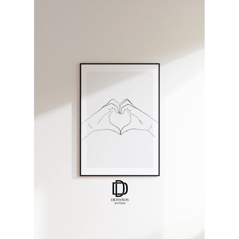 Heart Hands Artful Line Art Drawing Print, Minimalist Lineart Home Decor, Abstract Love Hands Poster, Heart Line Wall Art, Digital Download.jpg