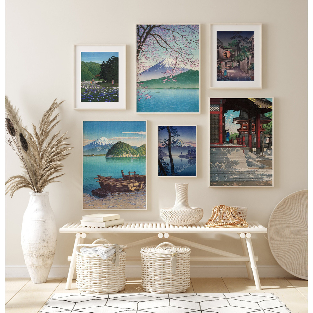 Japanese Landscape Set of 6 Printable Wall Art, Traditional Japanese Exibition Poster, Kawase Hasui Art Print, Ukiyo-e, Japanese Home Decor.jpg