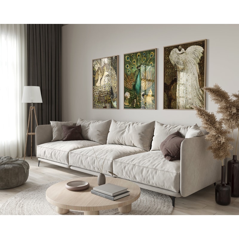 Theo van Hoytema Set of 3 Print, Vintage Peacock Painting Poster Set, Artful Bird Wall Art, Farmhouse Printable Art Print, Digital Download.jpg