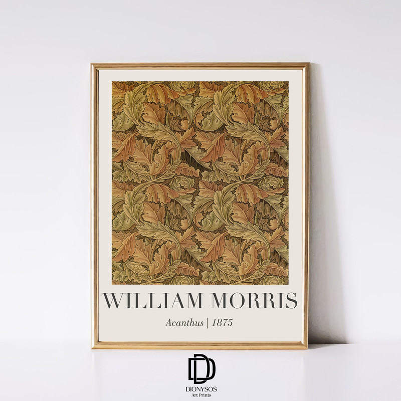 William Morris Acanthus Print, Abstract Morris Exhibition Poster, Vintage Floral Tapestry Wall Art,  William Morris Decor, Digital Download.jpg