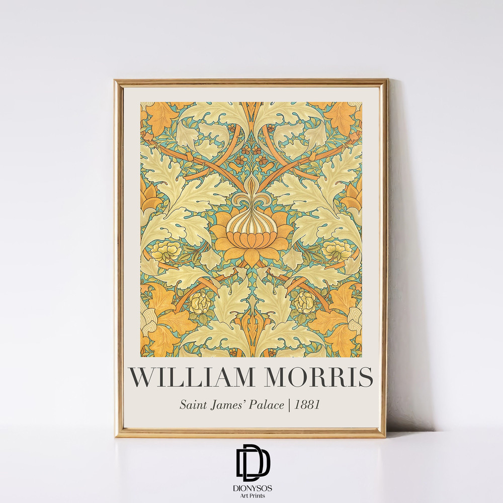 William Morris Tapestry Print, Abstract Morris Exhibition Poster, Vintage Floral Tapestry Wall Art,  William Morris Decor, Digital Download.jpg