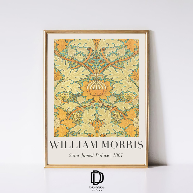 William Morris Tapestry Print, Abstract Morris Exhibition Poster, Vintage Floral Tapestry Wall Art,  William Morris Decor, Digital Download.jpg
