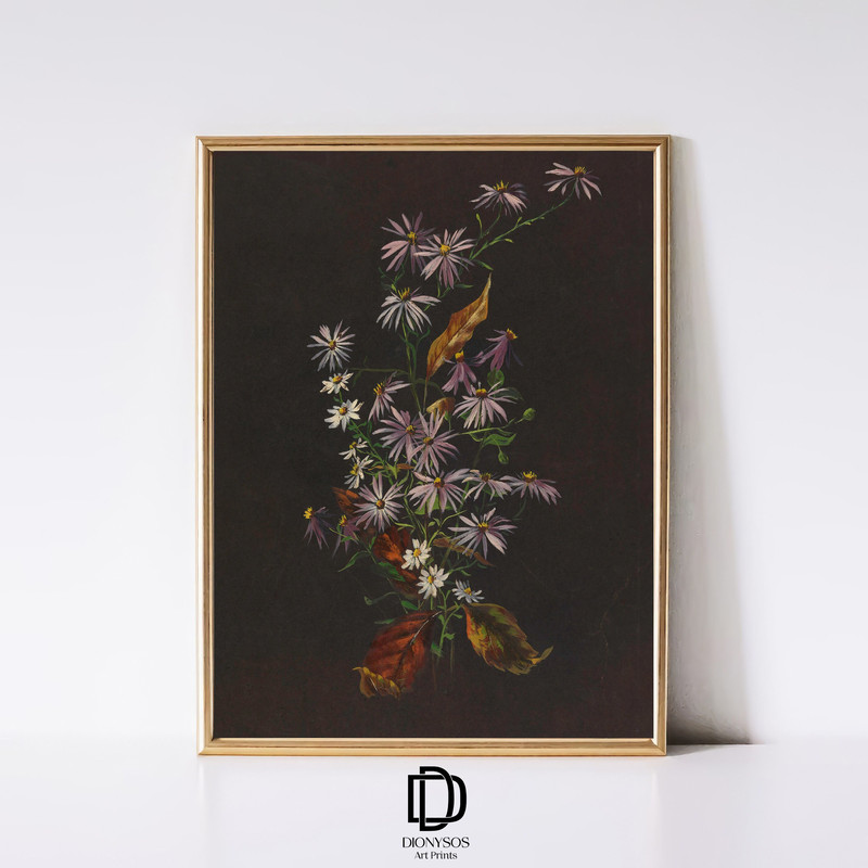 Artful Dark Botanical Art Print, Botanical Printable, Vintage Botanical Wall Art, Dark Academia Print, Moody Flower Poster, Digital Download.jpg