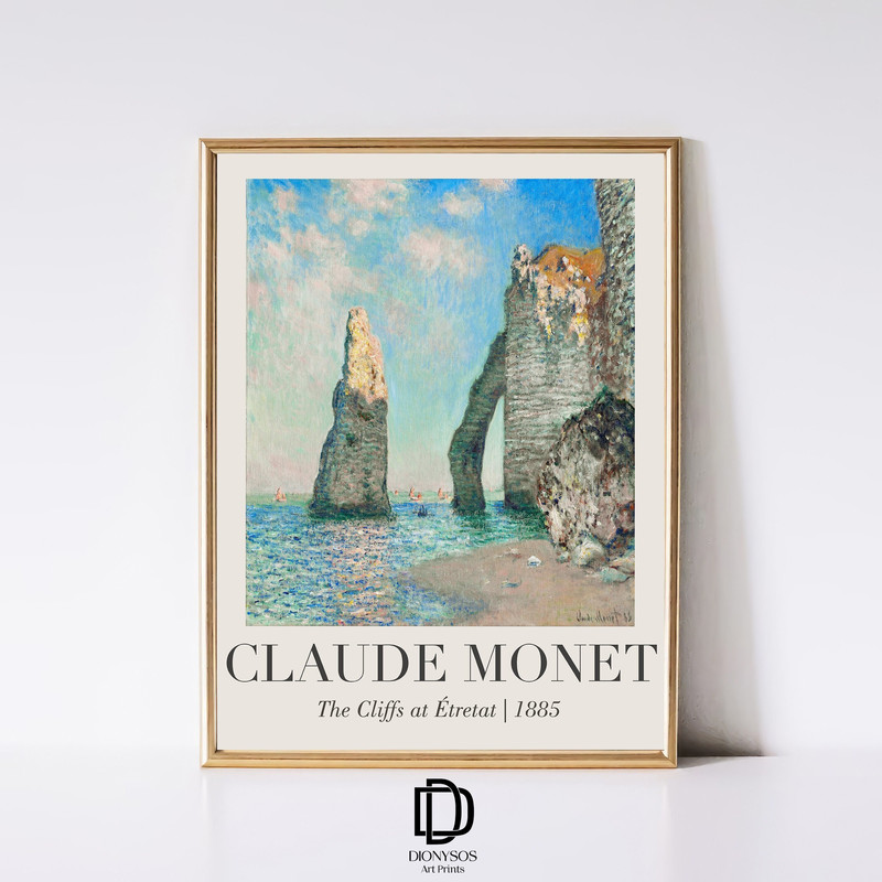 Claude Monet Art Print Cliffs at Etretat, Artful Coastal Beach Wall Art, Vintage Monet Seascape Painting, Monet Art Poster, Digital Download.jpg
