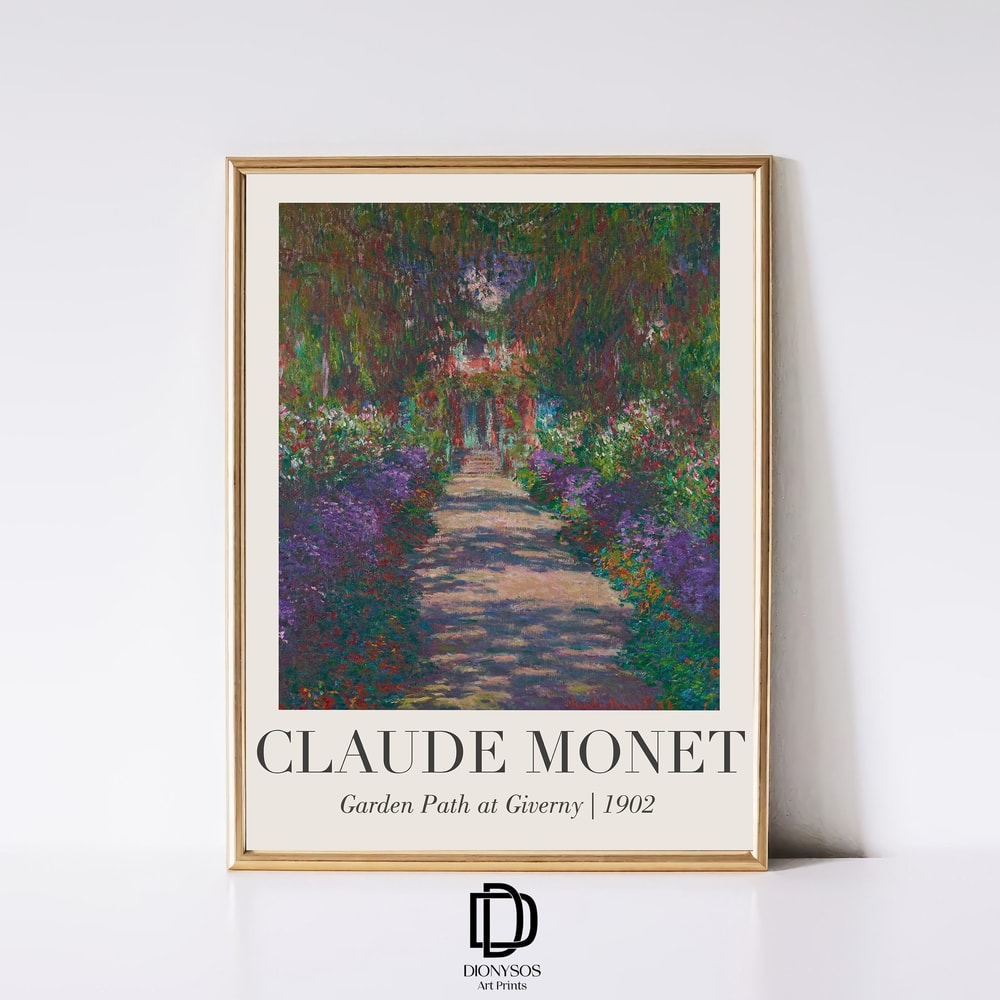 Claude Monet Garden Path at Giverny Print, Botanical Garden Landscape Wall Art, Vintage Monet Art, Monet Exhibition Poster, Digital Download.jpg