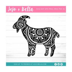 mandala goat svg - zentangle svg - mandala svg - goat svg file - mandala goat clipart - mandala decal, mandala farm anim