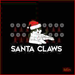 santa claws svg, christmas svg, santa svg, funny cat svg, snow svg