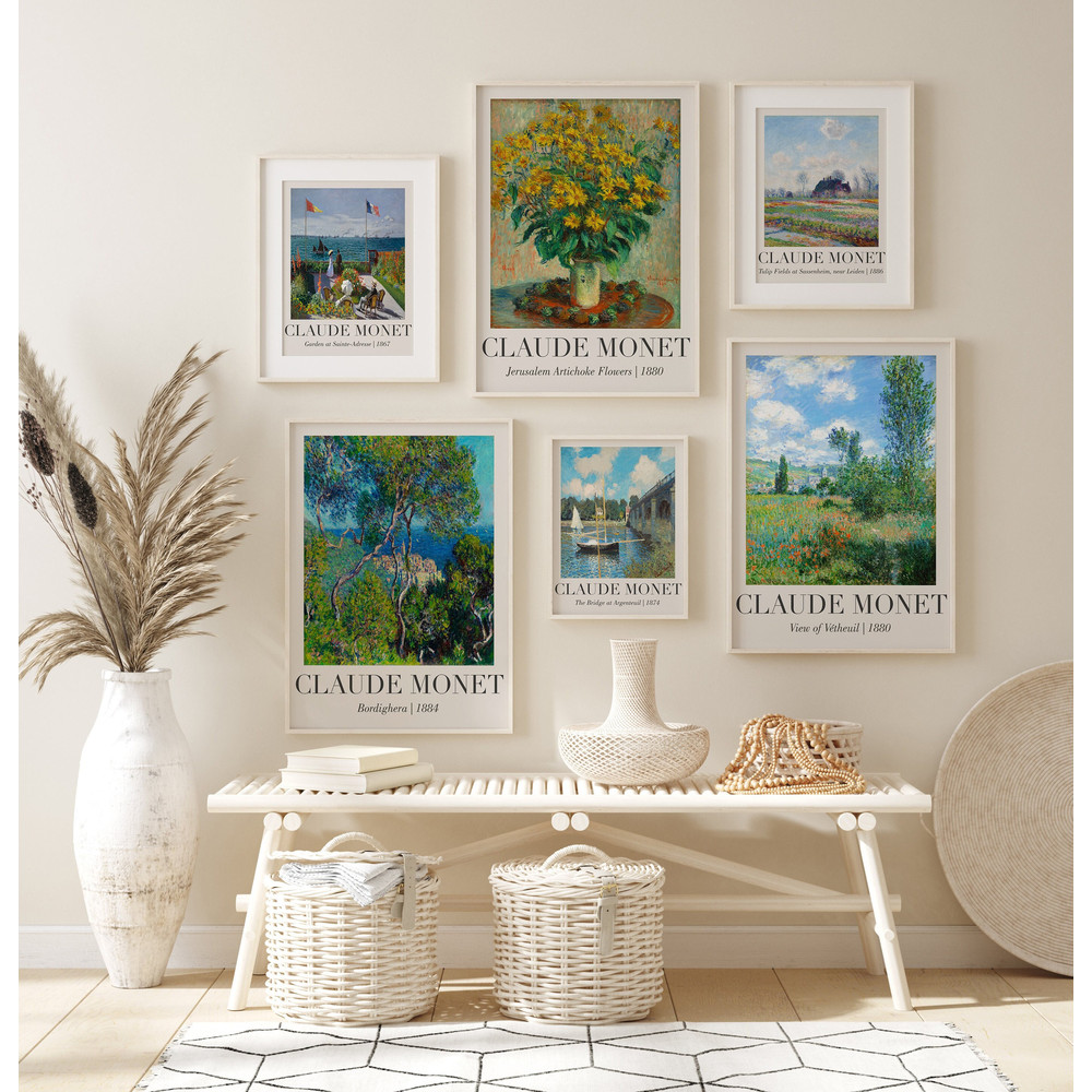 Artful Monet Art Print Set of 6, Vintage Monet Gallery Wall Art, Monet Digital Artprint, Artful Monet Print, Vintage Monet Exhibition Poster-1.jpg