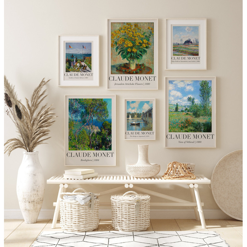 Artful Monet Art Print Set of 6, Vintage Monet Gallery Wall Art, Monet Digital Artprint, Artful Monet Print, Vintage Monet Exhibition Poster-1.jpg