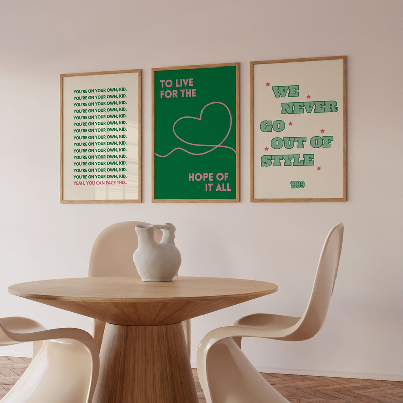 Set of 3 Taylor Swift Posters, 1989 Taylor Swift Poster, YOYOK Print, August Taylor Print Set, Girly Swiftie Gallery Wall, Set of 3 Wall Art.jpg