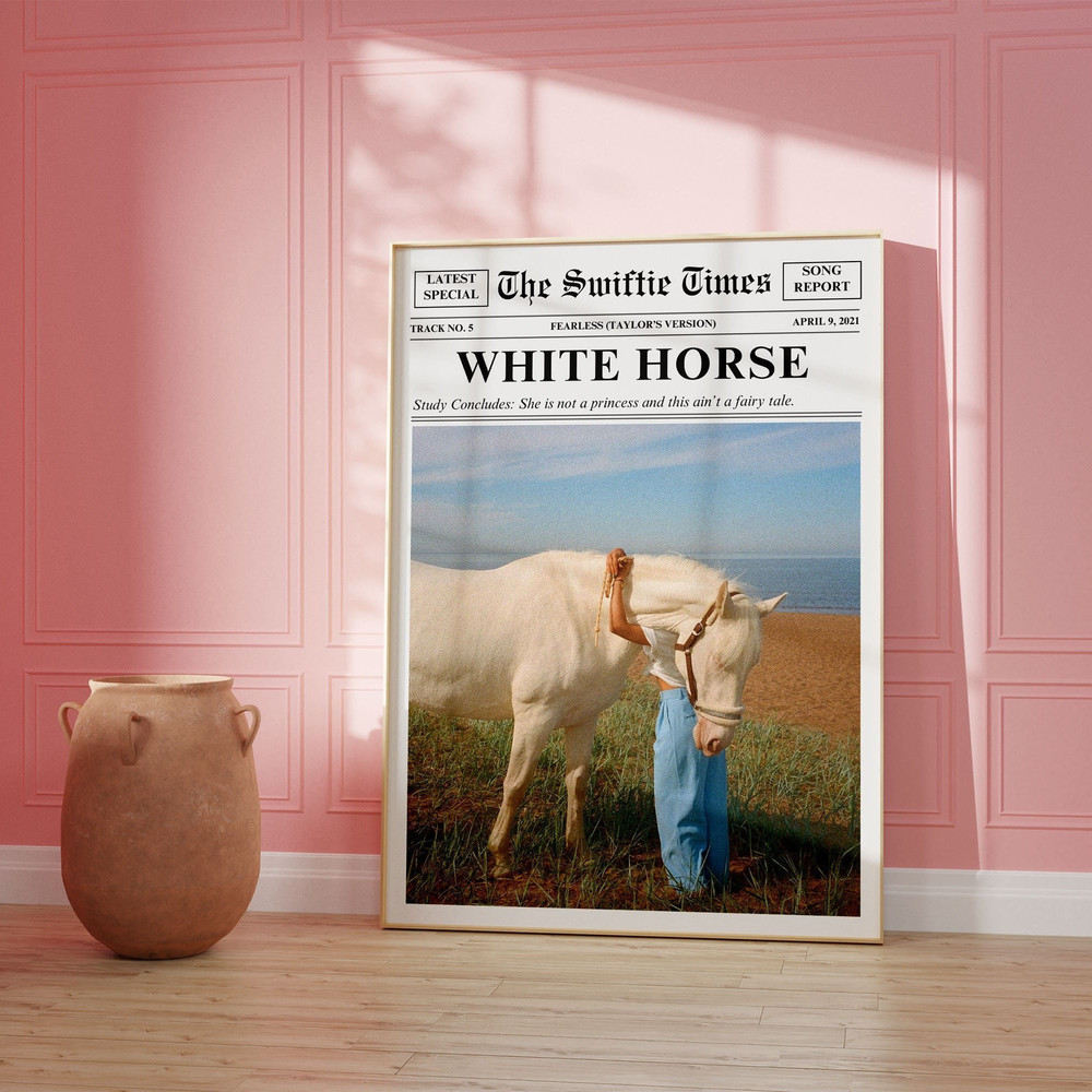 White Horse Fearless Poster, White Horse Taylors Version, Taylors Version Wall Art, Taylors Version Fearless, Fearless Wall Art, Retro Print.jpg