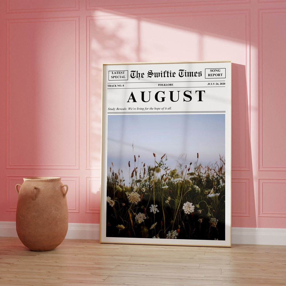 Taylor August Poster, August Folklore Poster, August Swiftie Poster, Folklore Taylor Poster, Folklore Swiftie Poster, Retro Folklore Poster-1.jpg