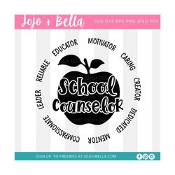 school counselor svg, counselor svg, cut file, back to school svg, svg files for cricut, silhouette, sublimation design
