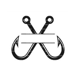 Fish Hook Name Monogram Svg, Split Name Frame, Bass Fishing, - Inspire  Uplift