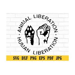 animal liberation human liberation svg, animal svg, animal paw svg,human fist svg