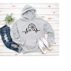 hoodie, basketball pulse hoodie, basketball hoodie, basketball mom shirt, heartbeat basketball hoodie, basketball team,