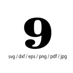 number 9 svg, digital download, numbers, nine ,number  svg, number 9 dxf, number 9 png, number 9 clipart, number 9 files